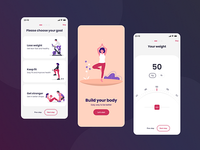 Fitness app. Registration by Yana on Dribbble