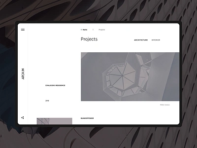 ARCH.IN Projects architecture concept ui ux web