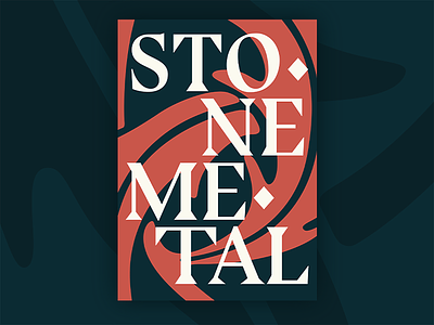 Stone & Metal Poster colour coral floral metal stone type typographic typographic art typography