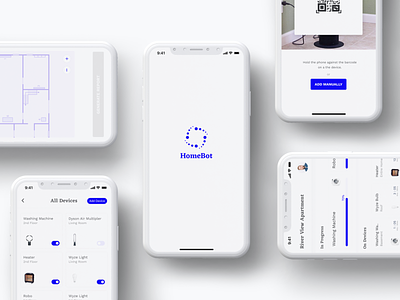 HomeBot | A smart home all devices casestudy illustration information architecture main screen smart smart home