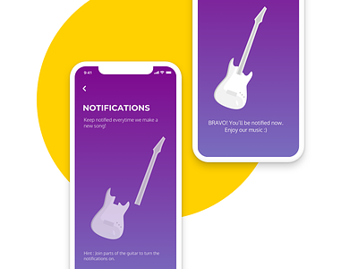 Daily UI - Notifications daily ui guitar notification turn off turn on ui practice