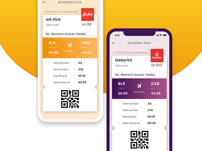 Daily UI - Boarding Pass air asia app boarding pass daily ui emirates flight interface mobile ticket ui