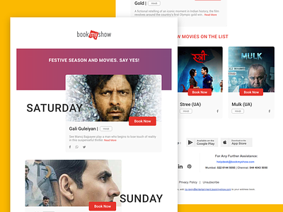 Email Newsletter - Concept 1 adobe xd bookmyshow email newsletter ui ux