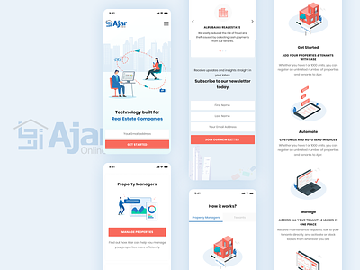 Mobile View - Ajar Online ajar dribbble how it works illustration manage properties pay rent property property management property marketing property search real estate companies rent technology