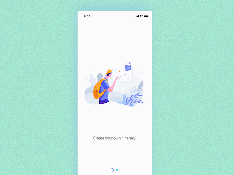 Onboarding screen - Travel App