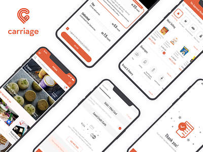 Various features of Carriage iOS App e-commerce e-commerce app food delivery app grocery app middle east ui ux designer uiux user experience