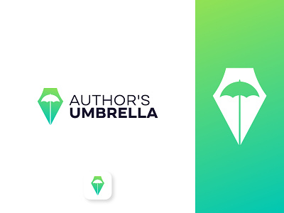 Author's Umbrella author logo branding creative logo pen logo umbrella logo writer logo