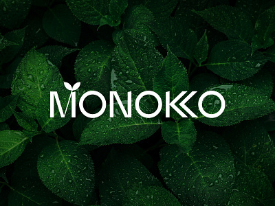Monokko beauty branding cosmetics creative logo leaf m logo