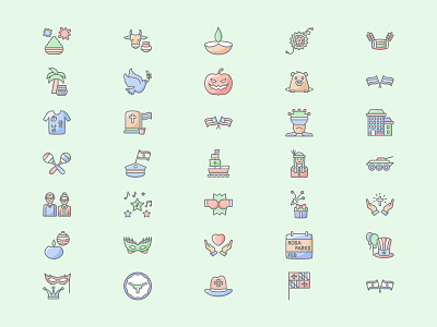 Creative Events And Holiday Fill Icons designs