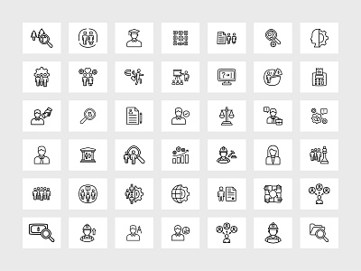 Creative Human Resources Line Icons Designs.