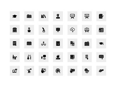 Creative Education Glyph Icons Designs.