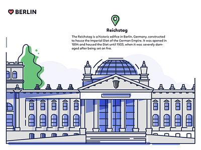 Berlin - Reichstag architecture berlin design flat germany graphic illustration infographic print reichstag souvenir tourism