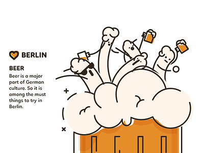 Berlin - Beer beer berlin design flat foam germany graphic illustration orange stroke