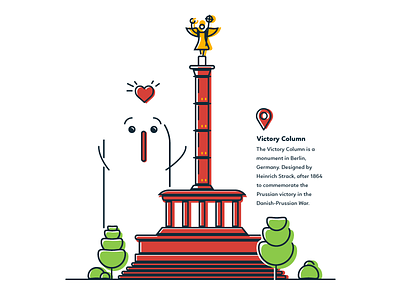 Berlin - Victory Column berlin flat fun graphic design illustration magnet souvenir victory colum