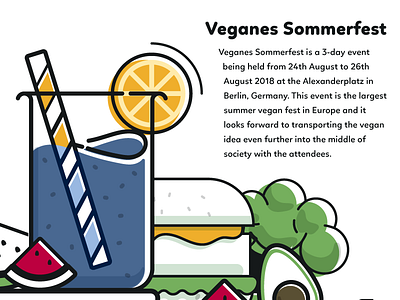 Berlin - Veganes Sommerfest berlin flat graphic design illustration juice souvenir vegan vegatable vegetarien