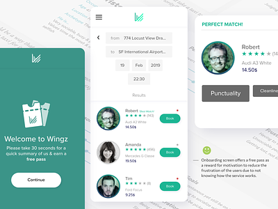 UX Research, Wingz app application design flat inspiration interaction research teal uidesign ux-design ux-ui