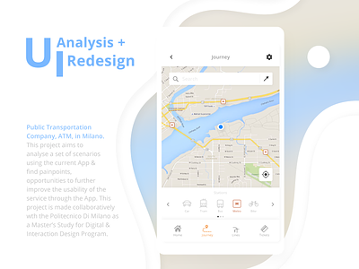 UI Redesign of ATM, Public Transportation app blue clean design map minimal transportation ui ux