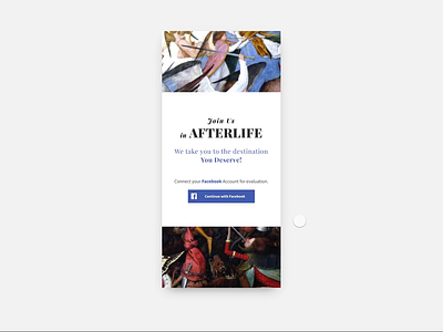 Sign Up for the Afterlife classic facebook heaven hell interface invision minimal mobile renaissance screen sign ui up