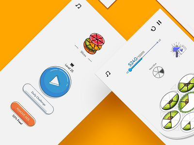 Slices Concept app art direction casual concept design flat fruits game illustration interface mobile prototype ui ux