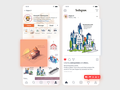 Instagram Redesign adobe adobexd dailyui graphicdesign instagram interface mobile prototype redesign redesign concept story ui ux