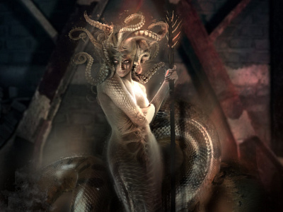 Medusa Gorgona. character concept art creature design digital fantasy fantasy concept gorgona illustration medusa snake