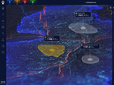 Gas factory concept 3d analytics dashboard desktop digital futuristic gas gasoline holohram mainpage map oil ui