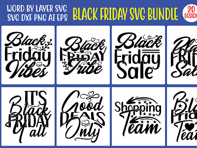 Black Friday SVG Bundle dxf