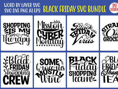 Black Friday SVG Bundle dxf