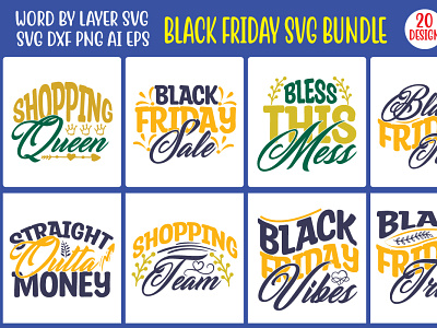 Black Friday SVG Bundle dxf