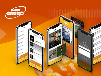 Radio Bruno Case Study android app app branding app design ios live mockup music play radio ui design ui ux design