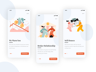 On Boarding for Real Estate app design ui ux