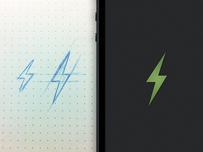 Bolt green icon ios lightning bolt sketch
