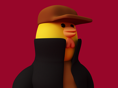 Pollito 3d 4d character chicken cinema design illustration render style