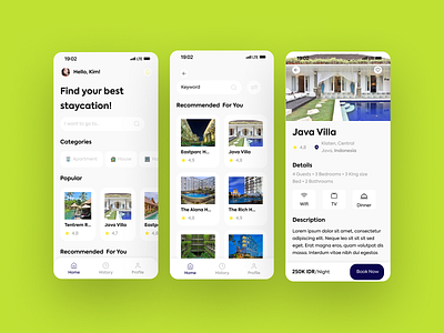 Staycation Mobile Booking App business design hotel staycation travel ui