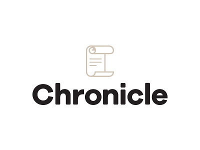 Chronicle app brand branding business chronicle gold logo logomark scroll scroll logo