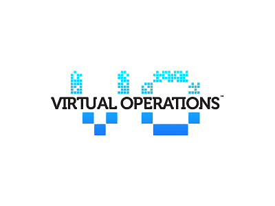 Virtual Operations blue brand branding logo logos mark tech virtual vr