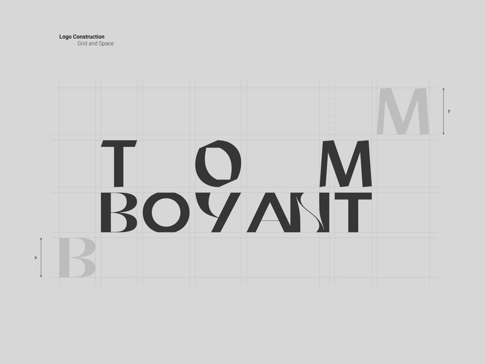 Tomboyant -- Logo Construction branding brutalism clean design layout logo minimal modern typography vector whitespace
