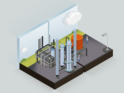 Industrial Plant animation app desiginspiration design illustration industrial industries isometric isometric design plant illustration ui vector web