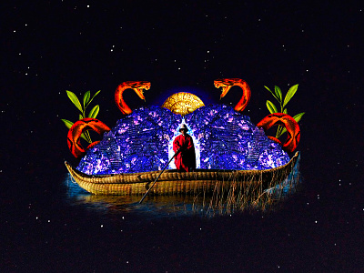 El mágico Titikaka collage cosmic design digitalart god illustration peru peruvian photoshop snake titicaca