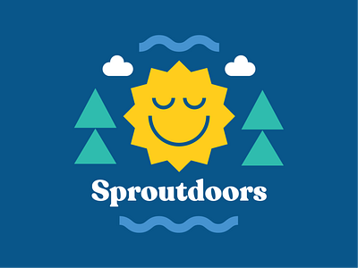 Sproutdoors event logo camping event design logo design nature outdoors outside sproutdoors sun visual design