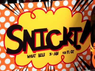 Snickt! beer beer packaging class project onomatopeia orange packaging portfolio snickt yellow