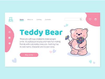 Teddy Bear/Webpage design digital flat illustration landing sketch ui web webdesign