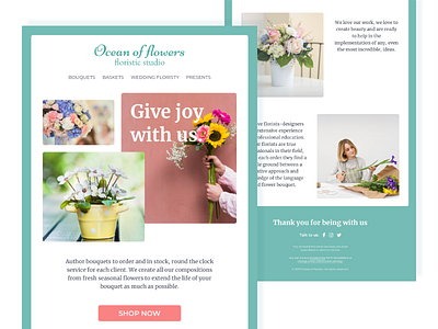 Email design clean design e mail email flowers promo uidesign web web marketing