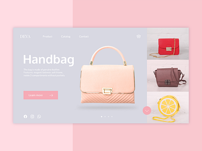 Handbag Concept bag design digital landing ui uidesign web web design