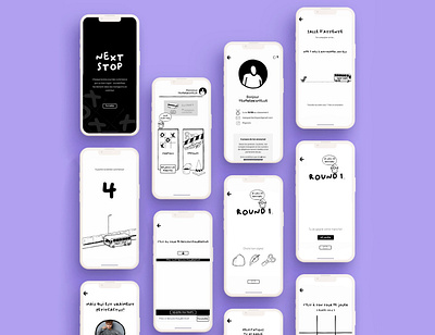 Next Stop app branding design graphic design illustration marguerite screen typography ui ux vector