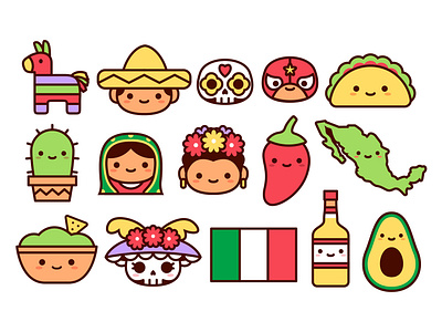 Kawaii Mexico anime cute emoji icon kawaii latin america mexican mexico