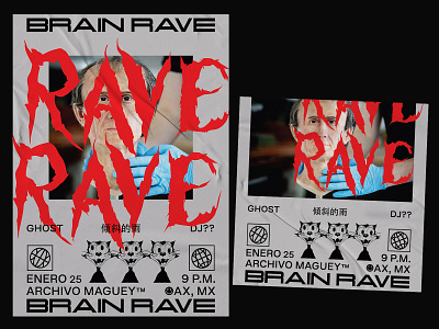 Rave Poster customtype editorial design flyer design graphic design illustration music art music artwork poster poster art poster design print print design