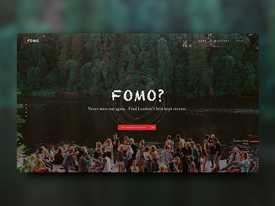 FOMO : Fear Of Missing Out concept design hero london ui ux visual web web design website