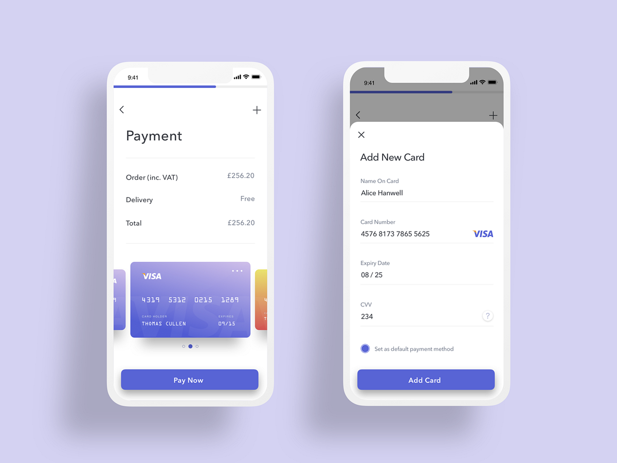 Credit/Debit Card Payment UI by Thea Cheang on Dribbble