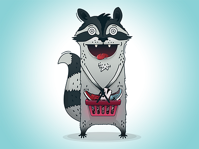 Racoon mascot for artcart_shop character illustration logo mascot racoon